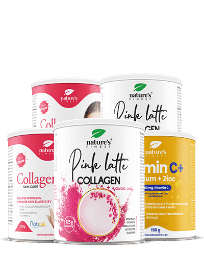 2x Kollagen SkinCare + 2x Pink Latte Kollagen + Selen.